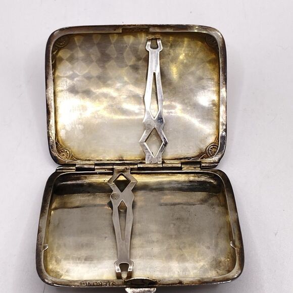 WILLIAM HENRY SPARROW STERLING SILVER CURVED CIGARETTE CASE Engraved - Picture 9 of 16